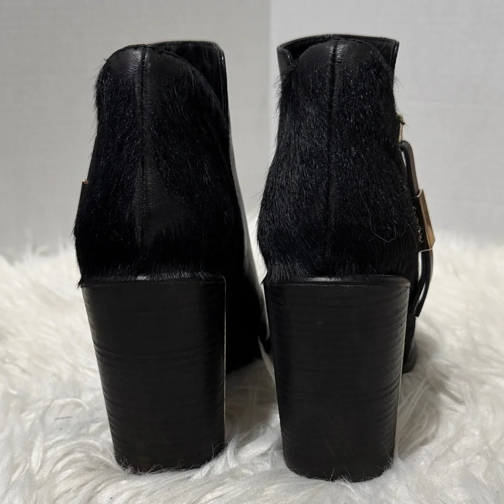 SEE By Chloe Black Ankle Boots with Goldtone Accents - Picture 3 of 13